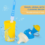 ONEDONE Portable Urinal for Kids 17 OZ Pee Bottle with Clean Brush Travel Urinal for Kids Baby Child Pee Cup for Boys Emergency Toilet for Camping Car Travel and Kid Potty Training(Yellow) - Image 3