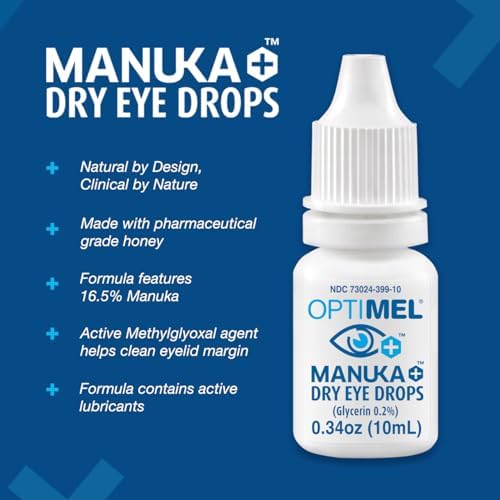 Manuka honey eye drops for soothing irritated and red eyelids.
