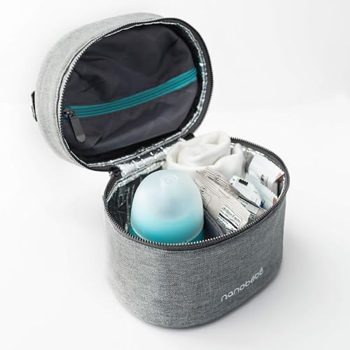 Nanobebe cooler bag showing gel ice pack placement