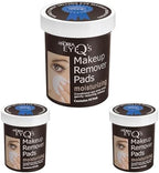 Andrea Eye Q's pre-soaked moisturizing makeup remover pads three pack bundle display