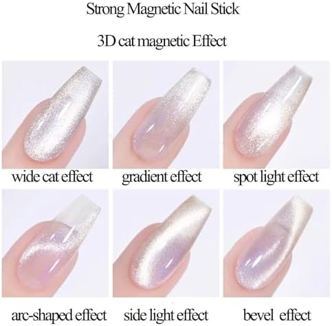 Using magnetic wand for cat eye nail effect