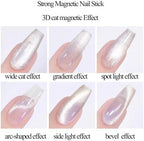 Using magnetic wand for cat eye nail effect