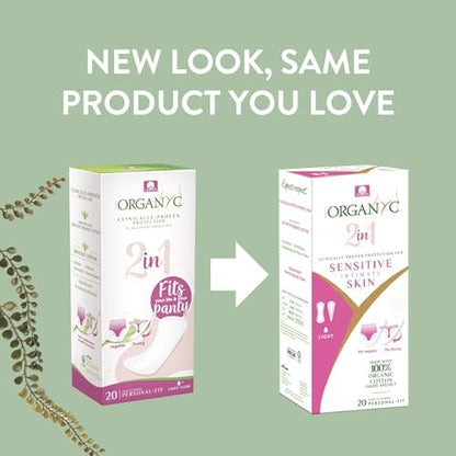Close up of the 100% organic cotton texture of the Organyc 2 in 1 panty liner.