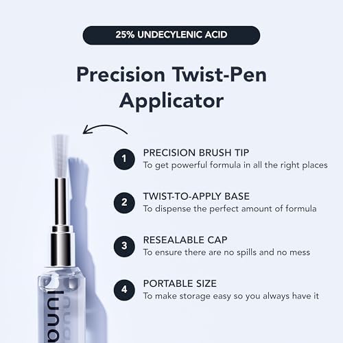 Side profile of three individual Lunavia treatment pens alongside nail files