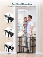 Babelio pet safety gate extension panels and tension bolts included in the box.