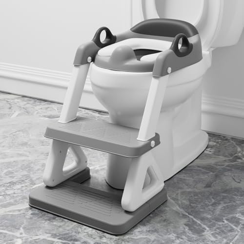 Close up of the easy grip safety handles on the Wiifo toddler potty ladder