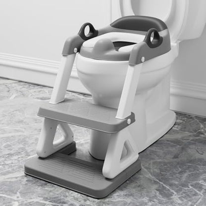 Close up of the easy grip safety handles on the Wiifo toddler potty ladder