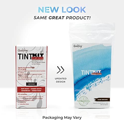 Godefroy professional spot dyeing kit components including mixing cup and applicator sticks