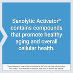 Life Extension Senolytic Activator bottle side profile with branding