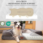 Comfort Expression Waterproof Orthopedic Dog Bed for Extra Large Dogs | Supportive Egg Crate Foam XL Pet Bed with Removable Bolster, Dog Couch with Washable Cover & Non-Slip Bottom, 42x30 Inch - Image 3
