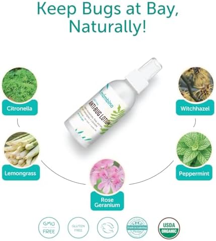 Mambino Organics travel size DEET free insect repellent bottle close up
