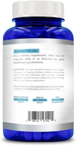 Side view of Healing Awakening carotenoids dietary supplement highlighting twenty four milligrams astaxanthin and fifty milligrams lycopene facts.