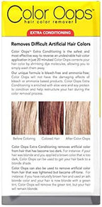 Back of Color Oops hair color remover bottle with instructions