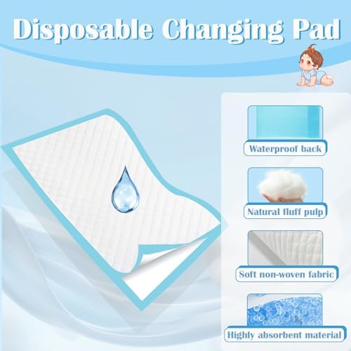 Cacaso absorbent changing pads layout on bed surface
