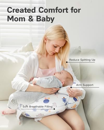 Side profile of CrystCare feeding pillow for posture support