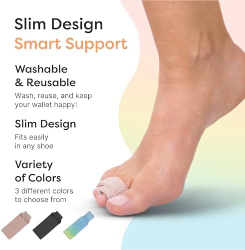 Close up of soft latex-free nylon material and foam padding on toe wrap.