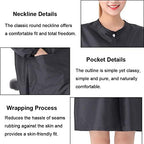 Side profile of Tilyiala salon smock with long sleeves
