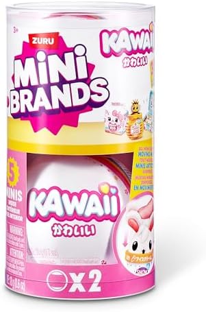 Mini Brands Kawaii surprise capsule opened revealing miniature toy segments.