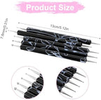 Double ended nail art dotting tools set close up