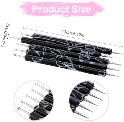 Double ended nail art dotting tools set close up