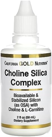 California Gold Nutrition Choline Silica Complex 59ml packaging details