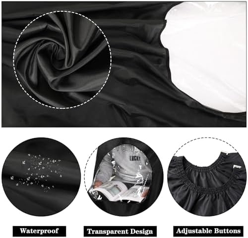 FEBSNOW water repellent black cape packaged with soft bristle neck duster brush.