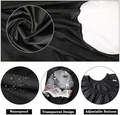 FEBSNOW water repellent black cape packaged with soft bristle neck duster brush.