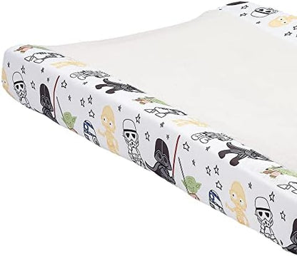 Lambs And Ivy Star Wars nursery bedding accessory showcasing Yoda and Darth Vader printed fabric details