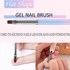 Close up of Jassins flat oval and angled nail brush heads