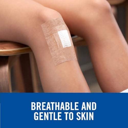 Breathable tan paper first aid tape roll measuring one inch width