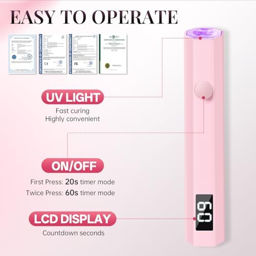 Adjustable hands-free stand holding the mini UV light for precise rhinestone art placement