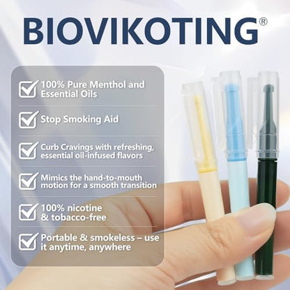 Close up of the stainless steel mouthpiece on a Biovikoting flavored air device