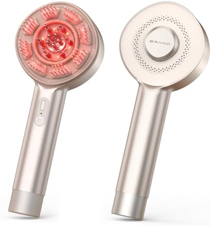 Xengva 3-in-1 hair care device displaying the red light therapy nodes activated