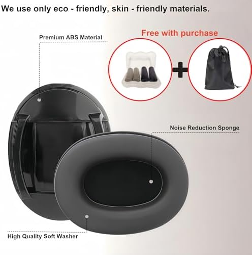 Zozzgo ear muffs demonstrating full ear coverage and soft fabric cushions