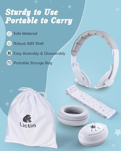 Close up of soft foam padding on Lictin baby earmuffs