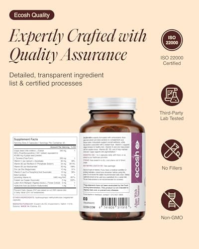 Side profile view of Ecosh Golden Skin 90 capsule container