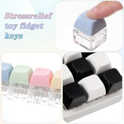 Kifmurase adult stress relief button toy pack highlighting the durable alloy keyring attachments for travel.