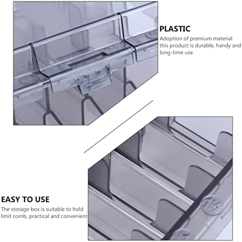 Side view of the Lurrose transparent hairdressing accessory storage case with secure hinges