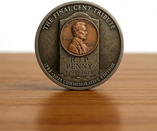 POYIPI historical commemorative token reverse side featuring RIP penny inscription
