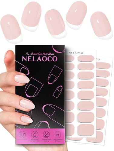 Morning Mist Pink gel nail sticker application example