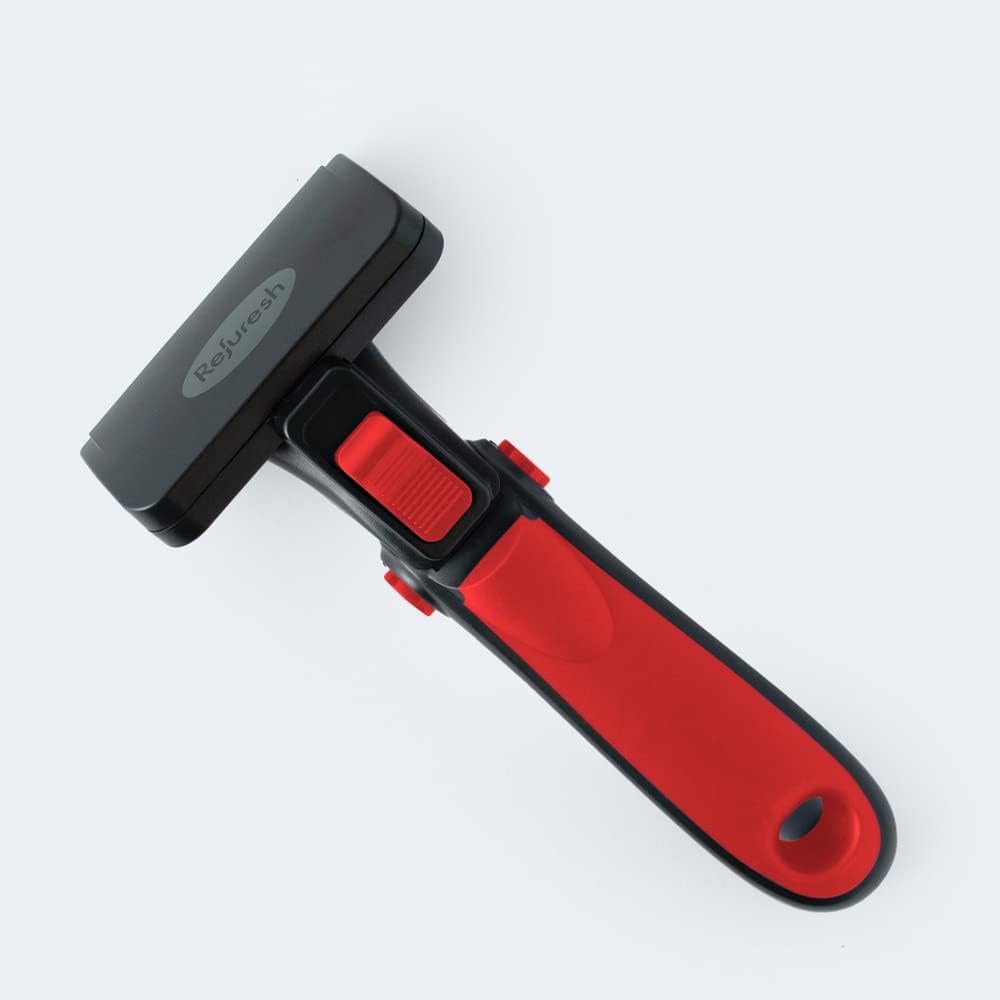 Deshedding Dog Brush for Short/Medium Hair (Medium,Red) - Gentle Deshedding Tool for Dogs & Cats - Reduces Shedding, Without damaging Topcoat. Removes Loose Fur & Dead Undercoat. - Image 9