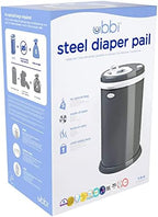 Ubbi nursery diaper bin with childproof safety lock