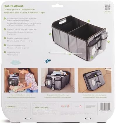 Munchkin Brica Out-N-About Trunk Organizer side view with mesh pockets