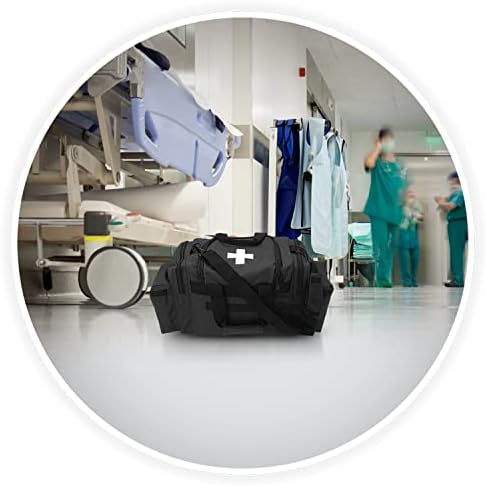 Side view of ASA TECHMED medical bag highlighting the zippered exterior pouches and heavy duty construction.