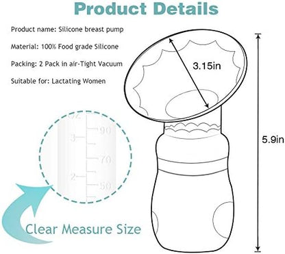 Two pack manual milk collectors with protective dust lids displayed on a clean background.