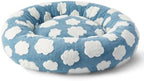 LE SURE Shown on TV Donut Dog Bed Medium Size Dog - Round Cat Beds Indoor as Bed Gift for Calming with Washable Cover, Cute Home Decor Bed with Jacquard Shaggy Plush & Anti Slip Bottom, 30 Inch, Blue - Image 5
