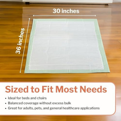 McKesson disposable bed pads neatly stacked inside the bulk one hundred count shipping box.