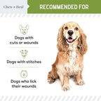 Chew + Heal Labs canine first aid spray with aloe vera label details and instructions