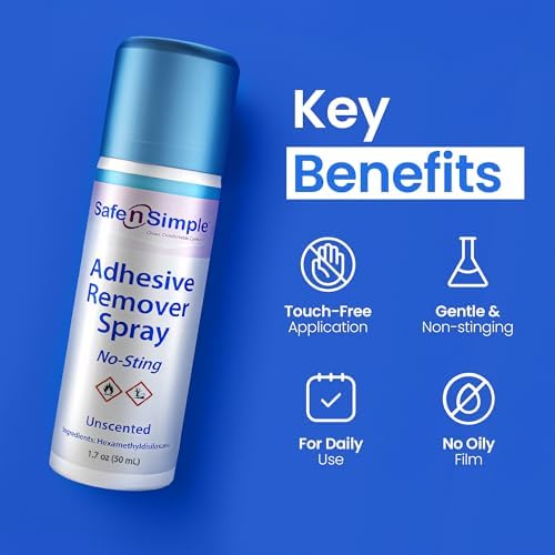 Gentle skin-safe adhesive remover for sensitive peri-stomal skin.