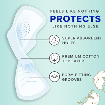 Always Pure Cotton heavy absorbency pads 72 count value pack for women.